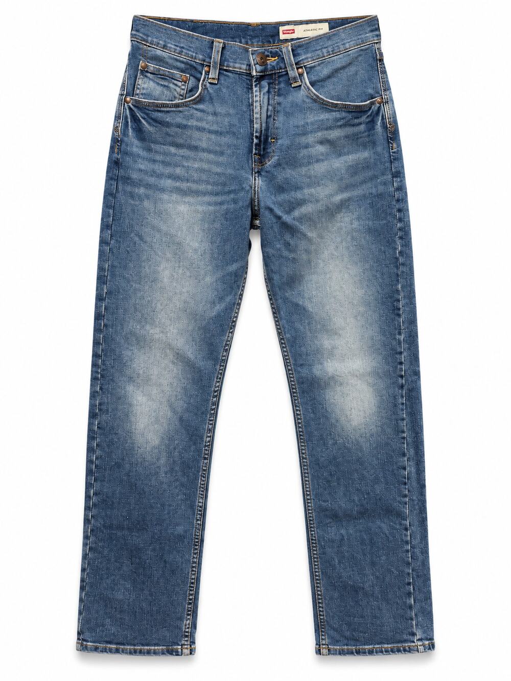 Wrangler Athletic Fit Jeans Men's 28x30 Medium Wash Straight Leg Stretch Denim
